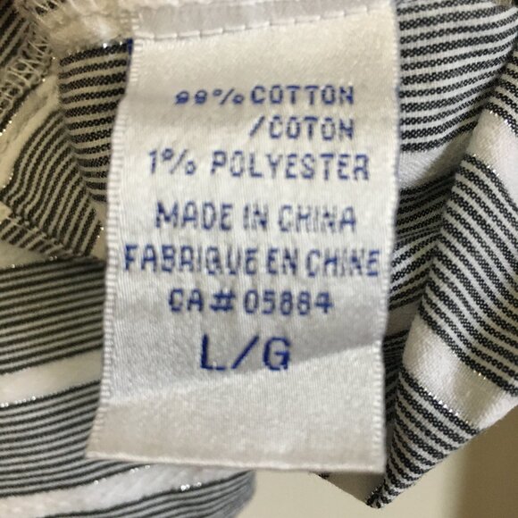 Tabi Classic Cotton Striped Metallic Weave Button Up Dress Shirt - Picture 9 of 9